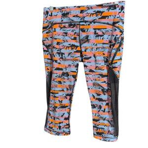 Lululemon Athletica Capris Fast & Free Cropped Leggings Tights Multi Striped